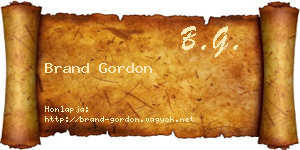 Brand Gordon névjegykártya