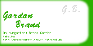 gordon brand business card
